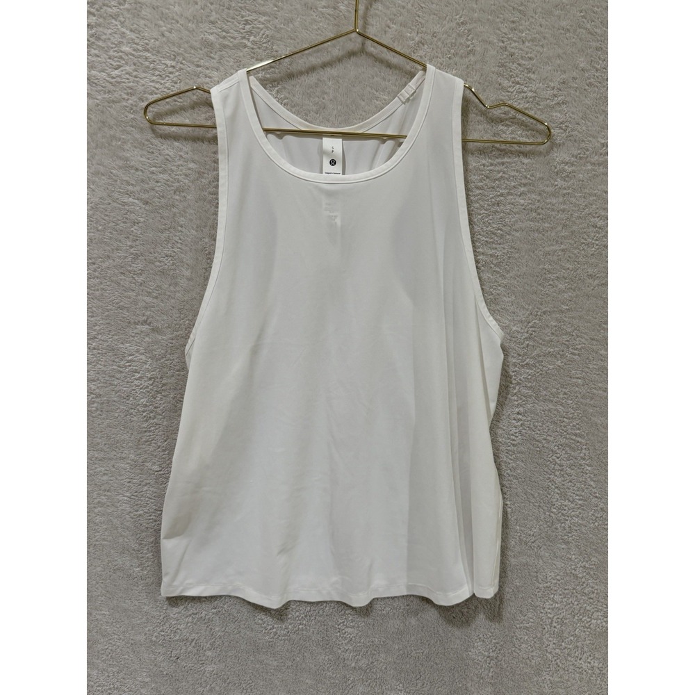 Lululemon Ruched Racerback Tank Top Size Small White Workout Gym W1FNTS